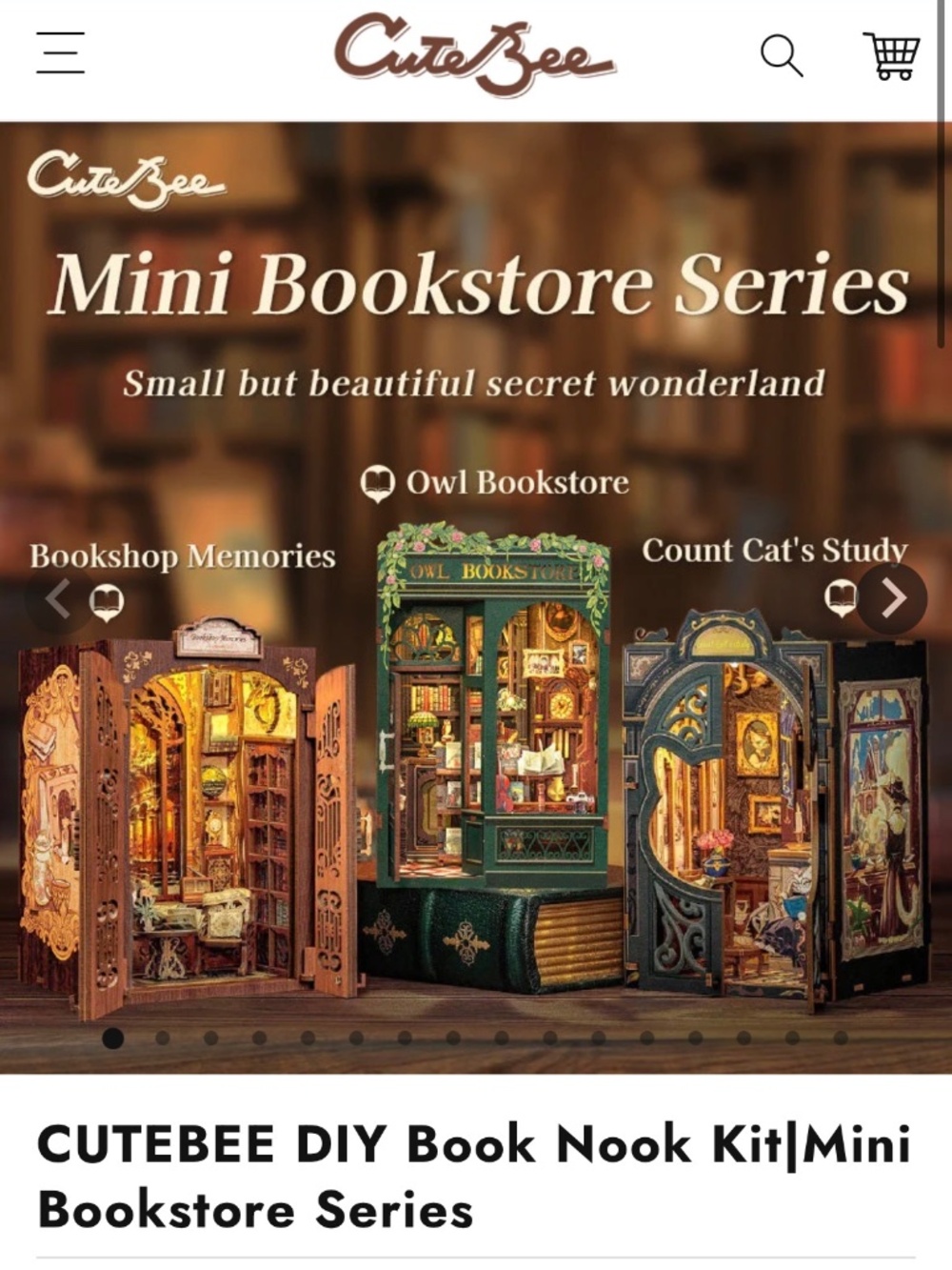 NIB [CuteBee] DIY < Owl Bookstore > Book Nook SD02 Kit | Journey LED Series 14+ - Picture 4 of 12